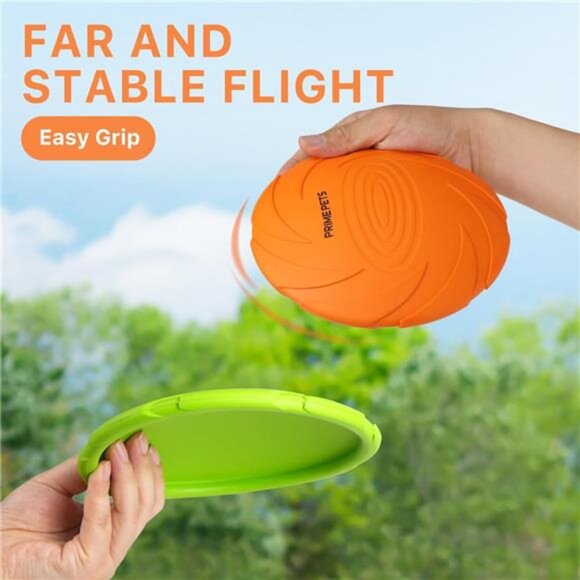 Dog Flying Disc, 2 Pack, 7 Inch, Durable Dog Toys, Nature Rubber Floating Flying - Picture 4 of 7